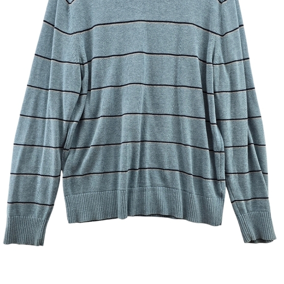 Banana Republic Crewneck Cotton Stripe Sweater Blue Men's Large Jumper - Picture 5 of 8